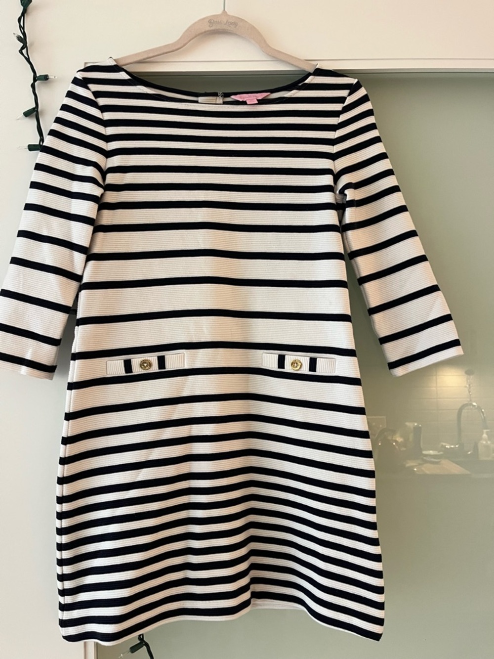 Lilly Pulitzer Navy and White Striped Knit Dress